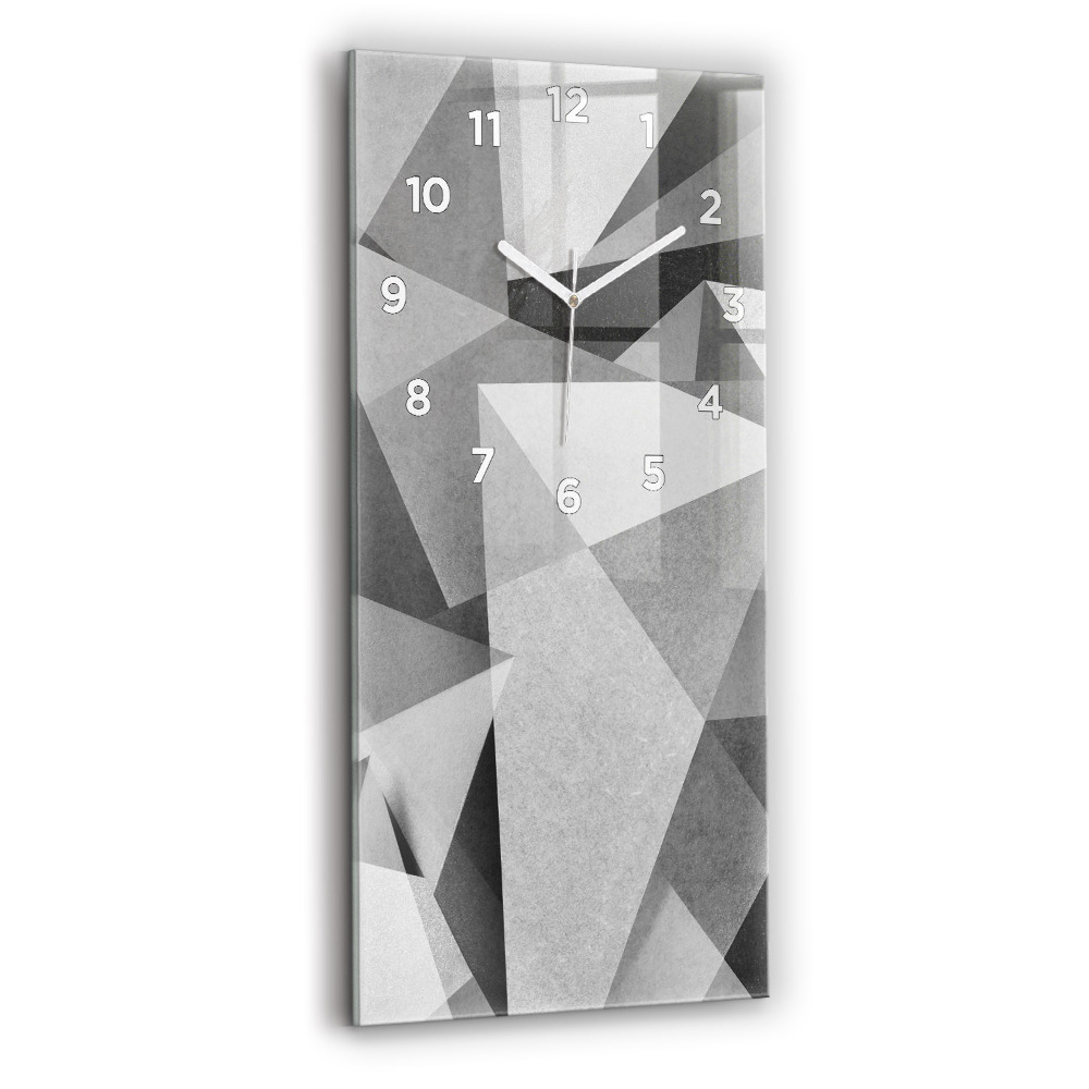 Horloge rectangulaire verticale Abstraction géométrique grise