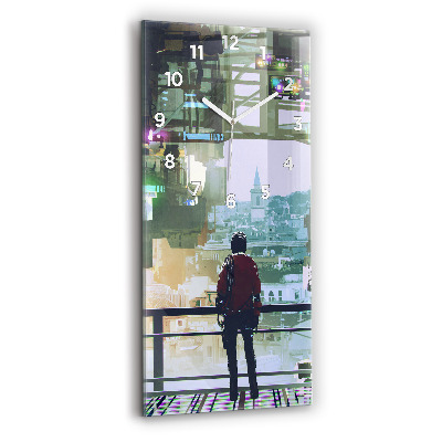 Horloge murale verticale Cyber Punk