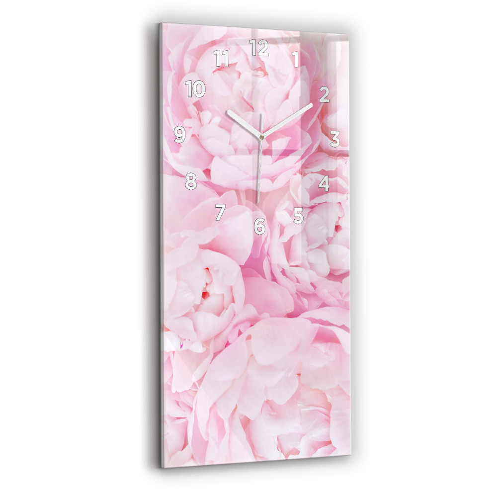Horloge murale en verre rectangulaire Fleurs en fleurs