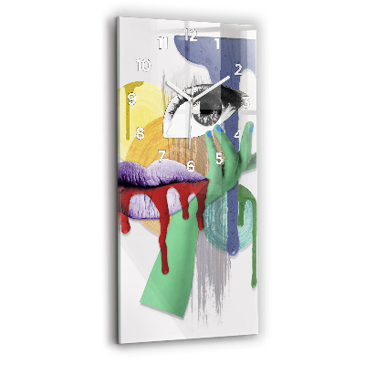 Horloge murale verticale Collage surréaliste