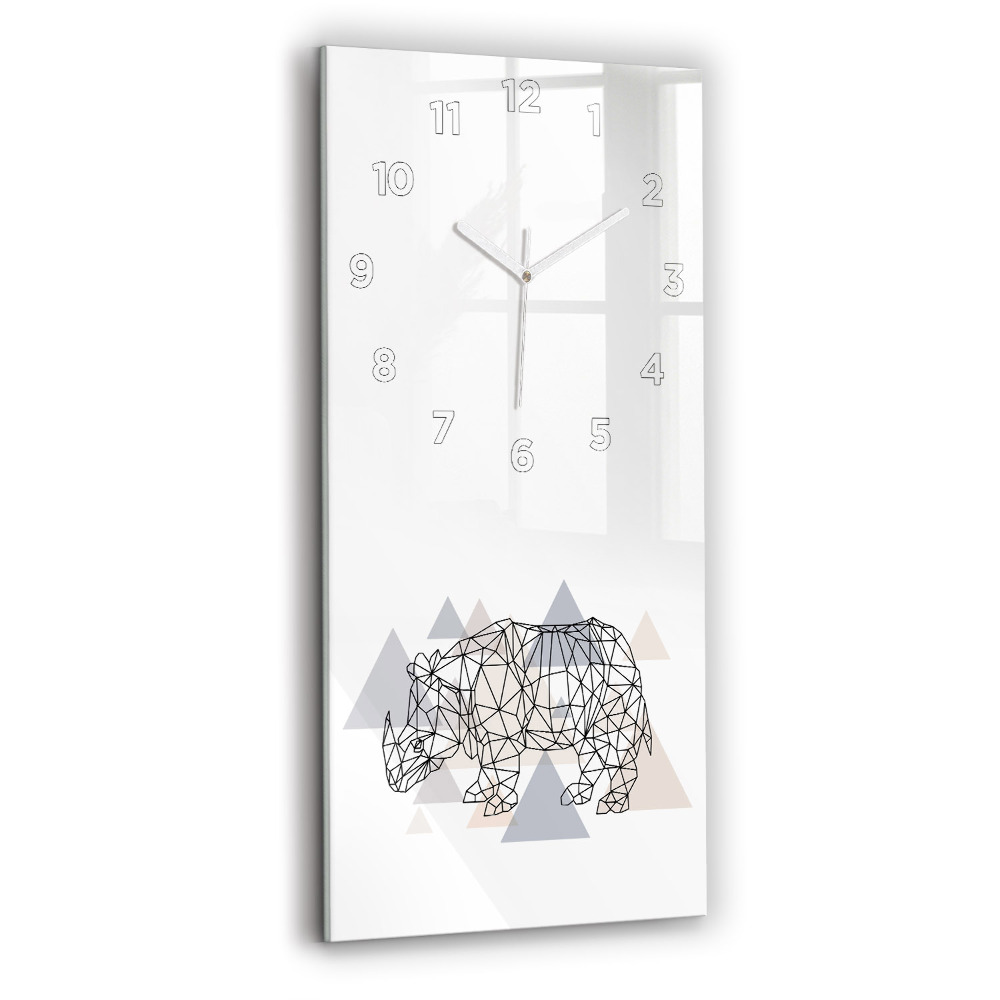 Horloge murale en verre rectangulaire Motif géométrique