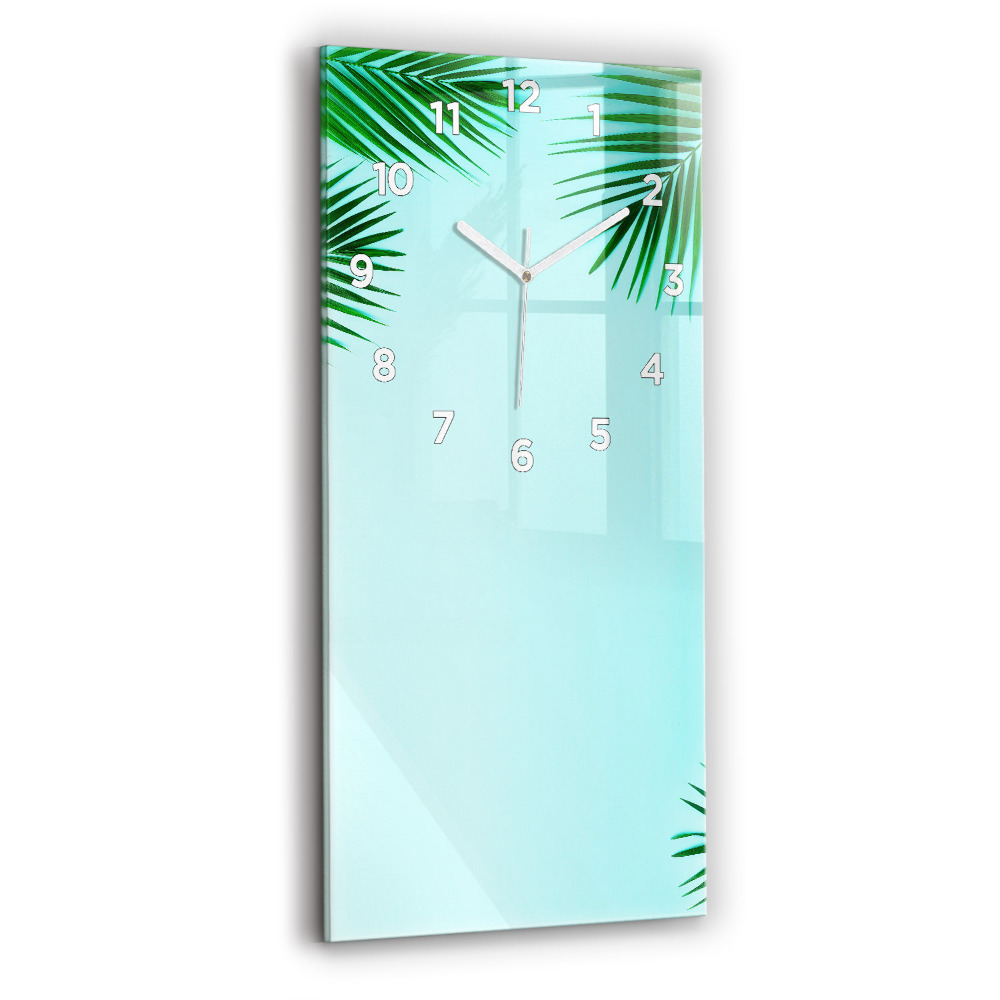Horloge rectangulaire verticale Palmiers verts