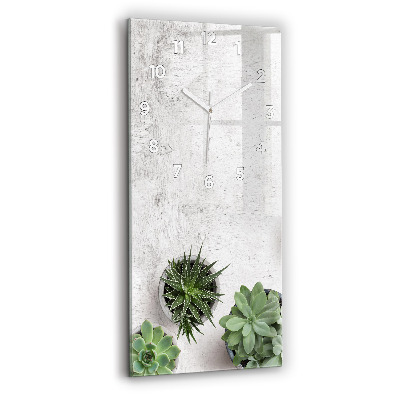 Horloge murale en verre rectangulaire Plantes décoratives