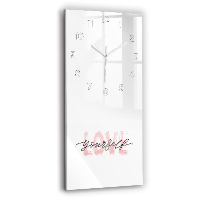 Horloge murale en verre rectangulaire Inscription 