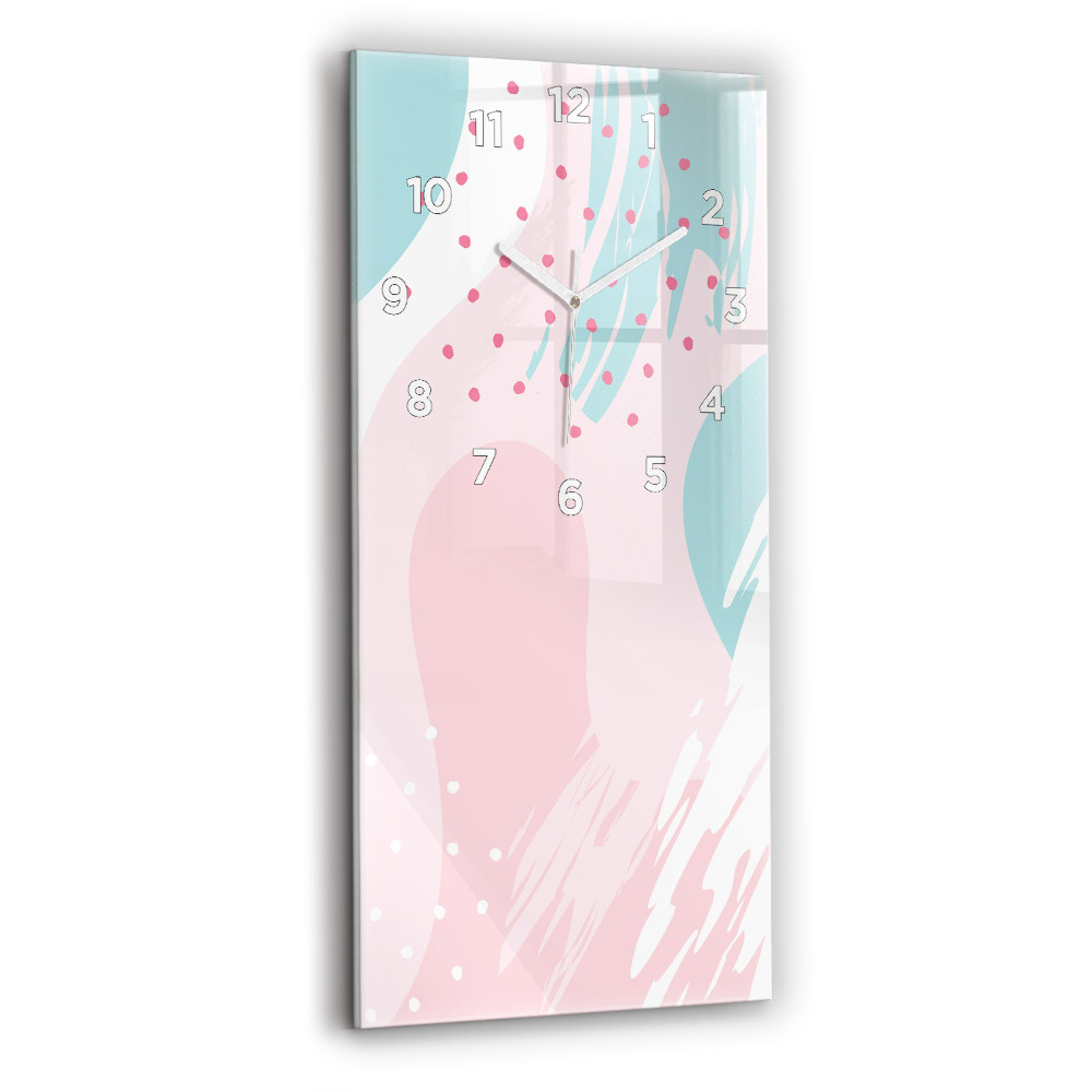 Horloge rectangulaire verticale Abstraction pastel