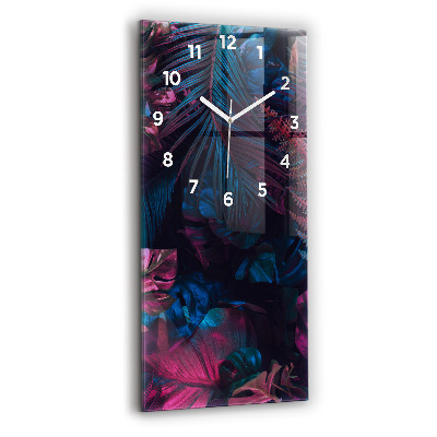 Horloge murale verticale Fleurs exotiques