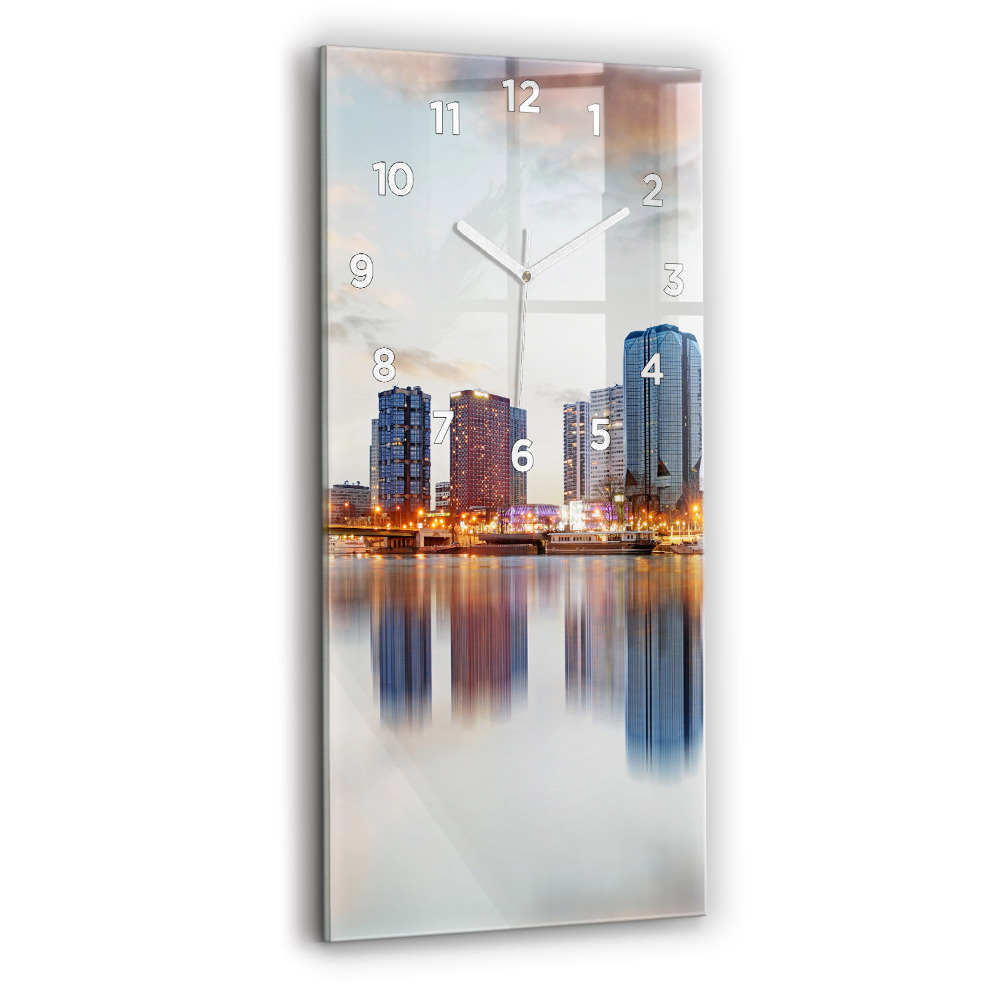 Horloge verticale en verre Panorama avec la Tour Eiffel