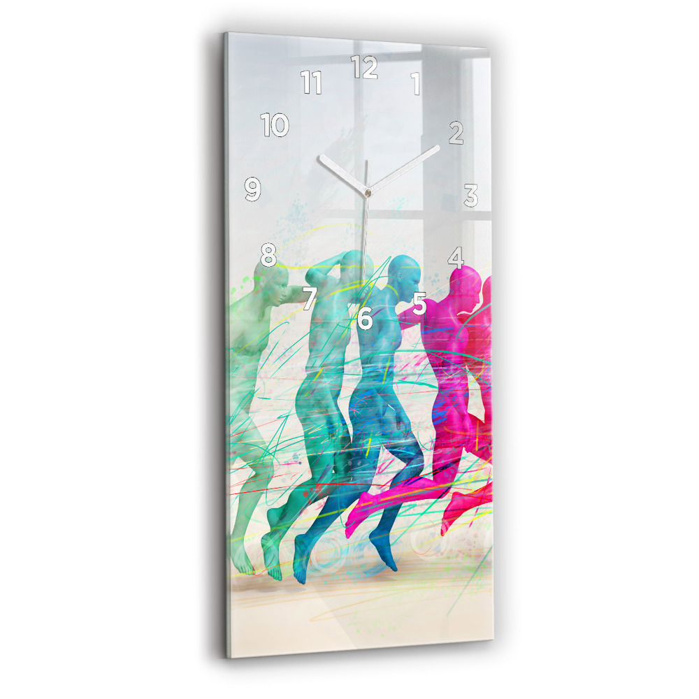 Horloge verticale en verre Personnes colorées
