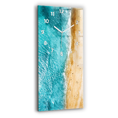 Horloge verticale en verre Personnes sur la plage