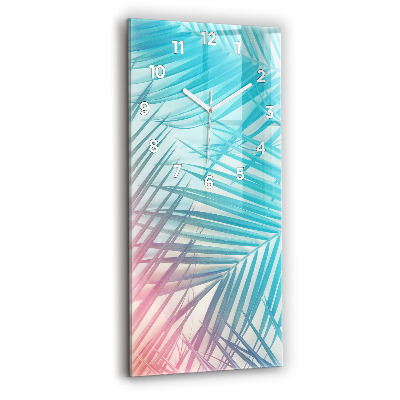 Horloge murale en verre rectangulaire Palmier tropical