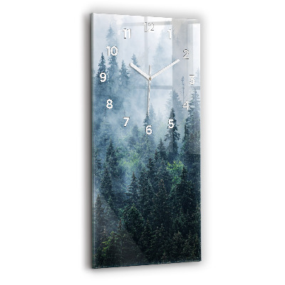 Horloge verticale en verre Paysage de montagne brumeux
