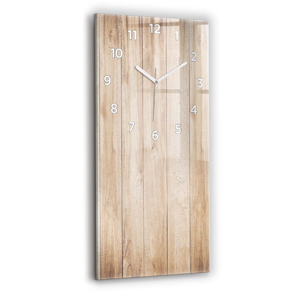 Horloge verticale en verre Texture de bois