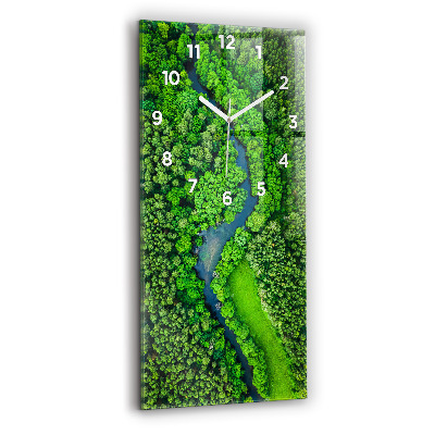 Horloge murale verticale Rivière dans la forêt