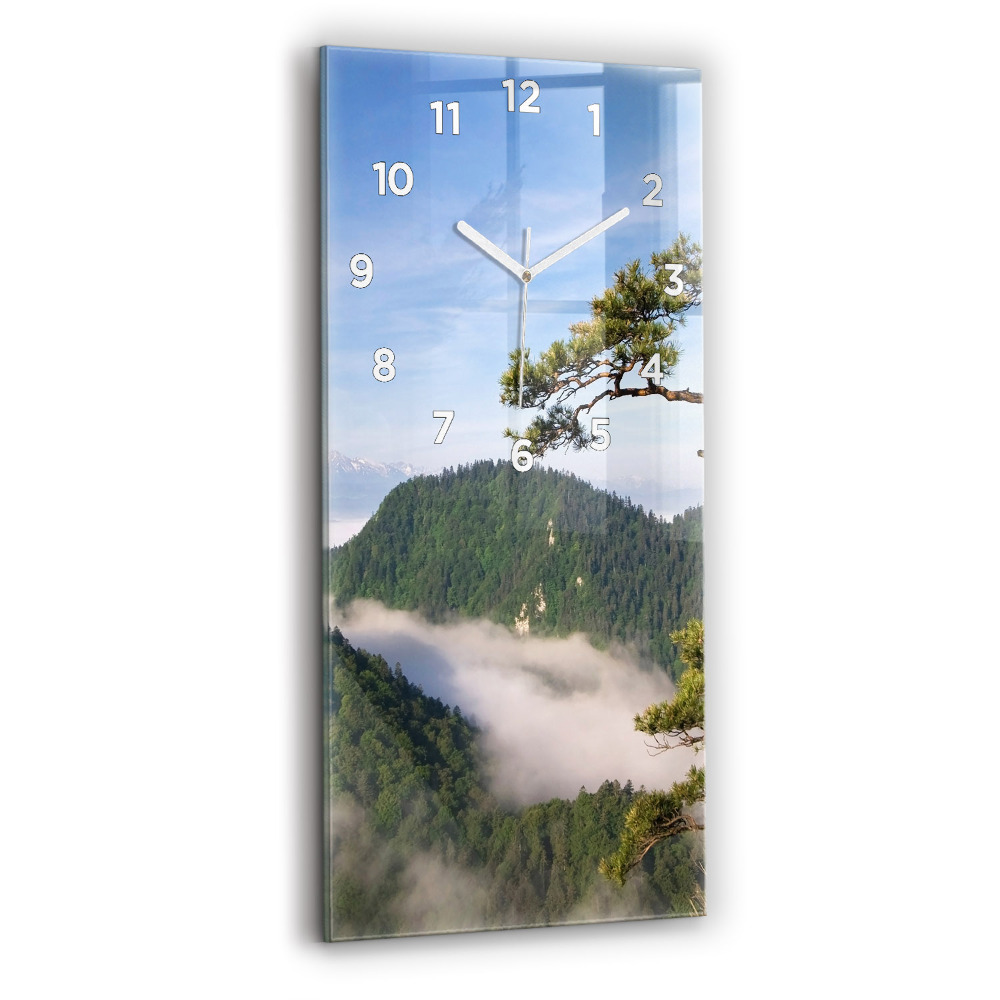 Horloge murale en verre rectangulaire Pic Sokolica dans les montagnes Pieniny