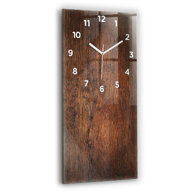 Horloge murale en verre rectangulaire Vieux bois