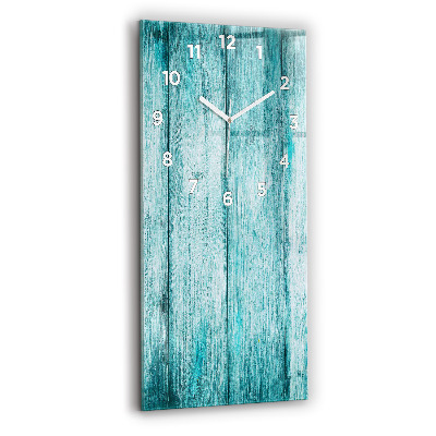 Horloge murale verticale Bois ancien bleu