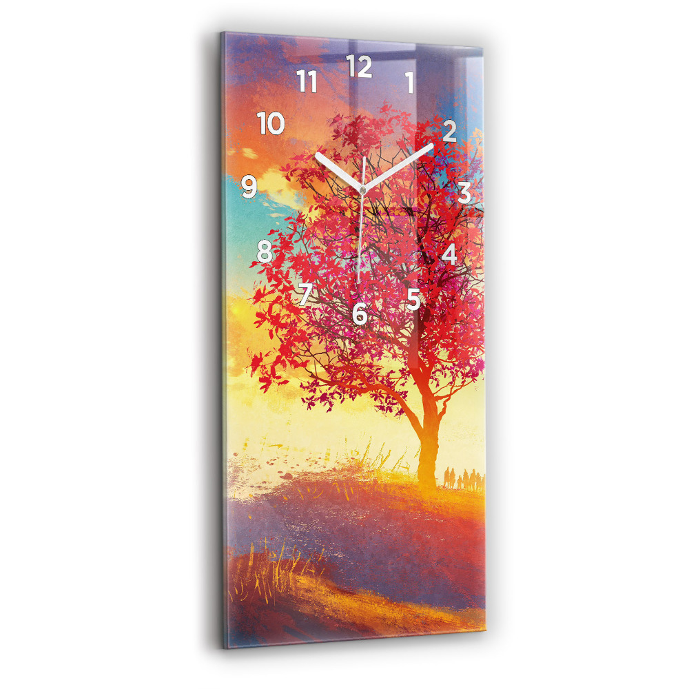 Horloge rectangulaire verticale Paysage d'automne
