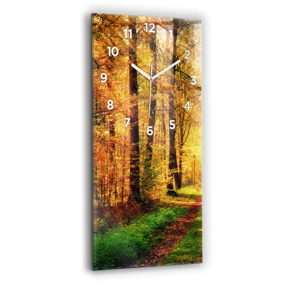 Horloge murale verticale Paysage de forêt d'automne