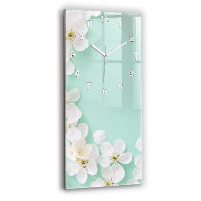 Horloge rectangulaire verticale Fleurs de pommier