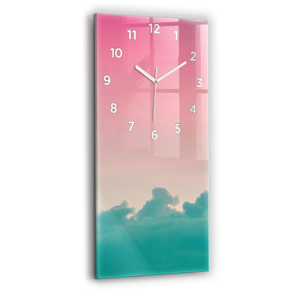 Horloge rectangulaire verticale Dégradé de ciel et de montagne