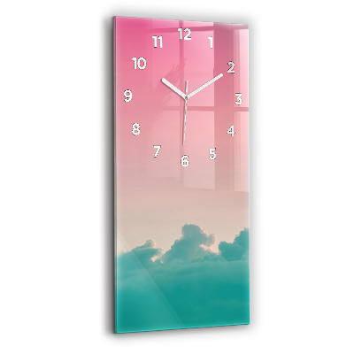 Horloge rectangulaire verticale Dégradé de ciel et de montagne
