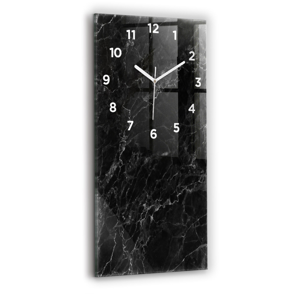 Horloge murale en verre rectangulaire Marbre foncé