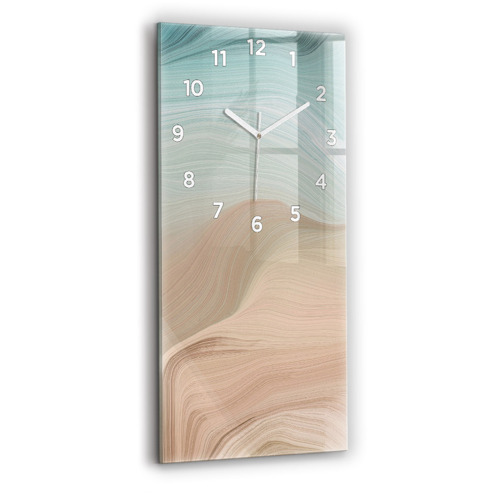 Horloge verticale en verre Abstraction de vagues