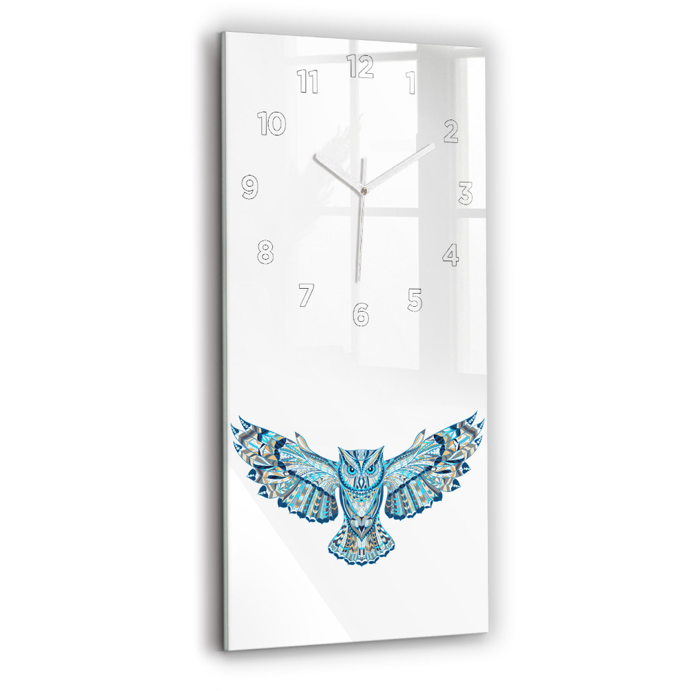 Horloge rectangulaire verticale Hibou en vol