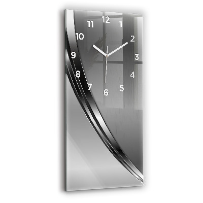 Horloge murale en verre rectangulaire Lignes argentées