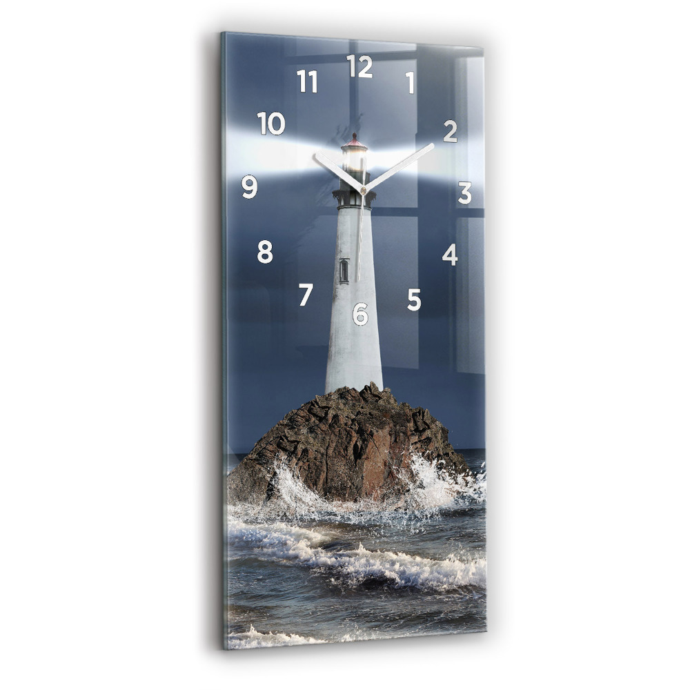 Horloge verticale en verre Phare