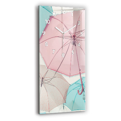 Horloge rectangulaire verticale Parapluies pastel