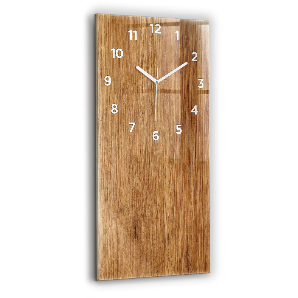 Horloge murale en verre rectangulaire Bois clair