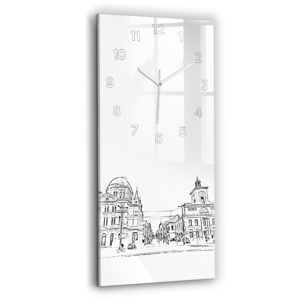 Horloge verticale en verre Illustration de la ville de Poznan