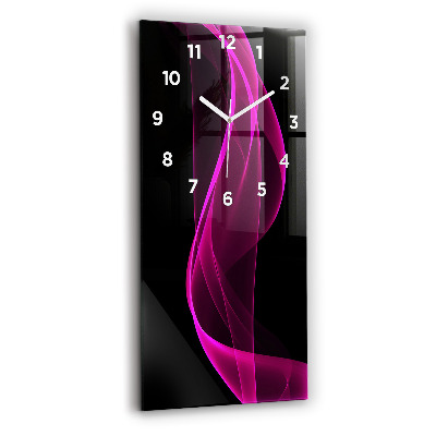 Horloge murale verticale Abstraction rose