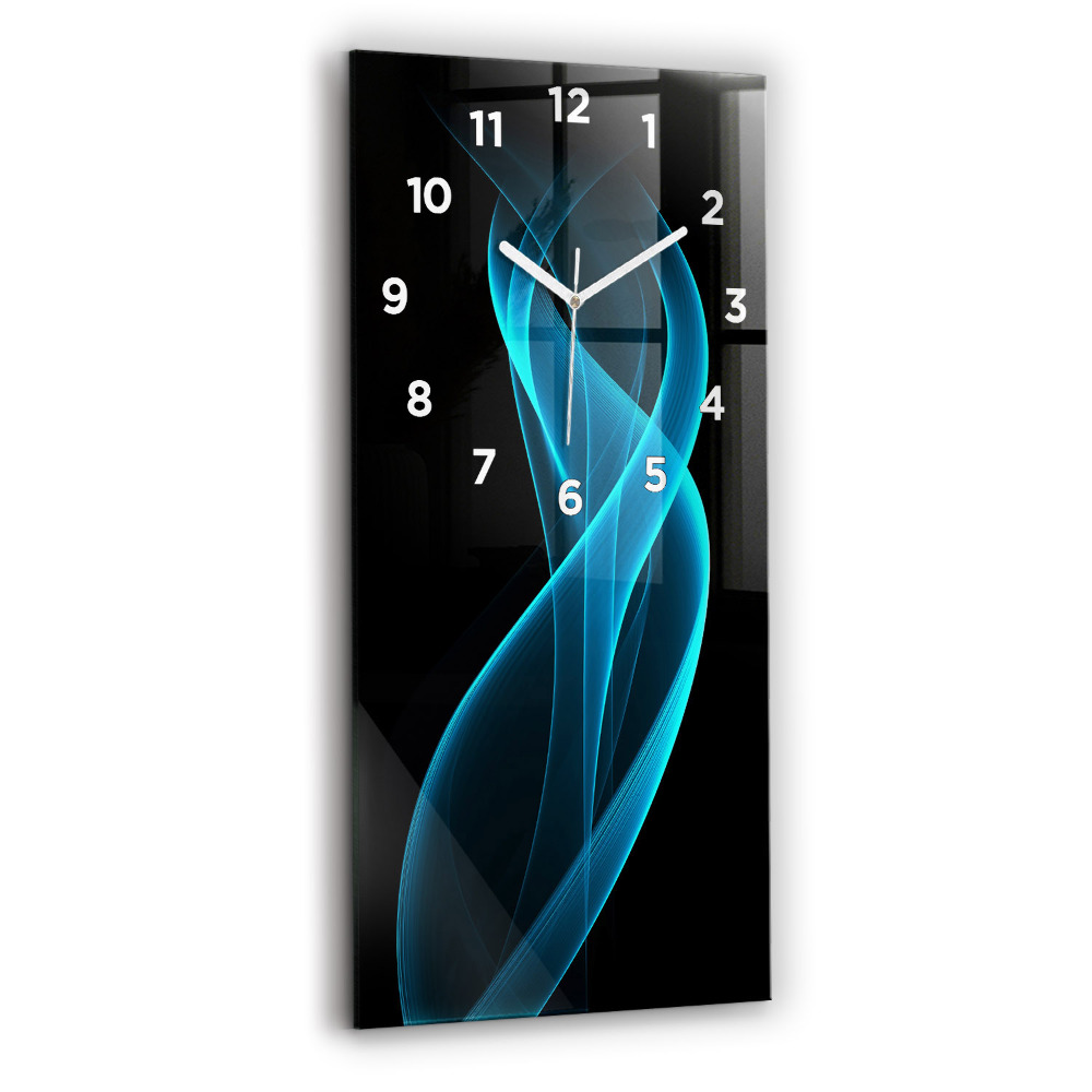 Horloge rectangulaire verticale Abstraction bleue