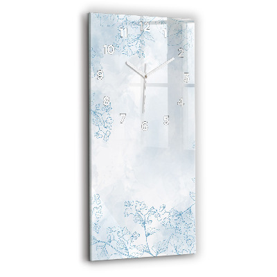 Horloge murale en verre rectangulaire Croquis de plantes