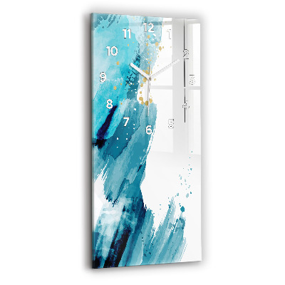 Horloge murale en verre rectangulaire Coups de pinceau