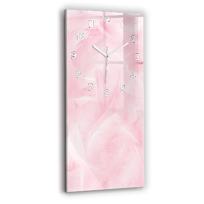 Horloge verticale en verre Plumes abstraites