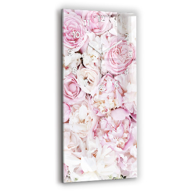 Horloge rectangulaire verticale Fleurs décoratives