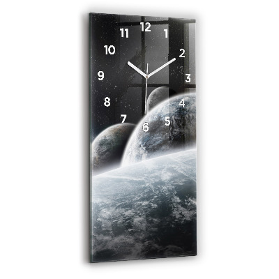 Horloge murale verticale Cosmos et planètes