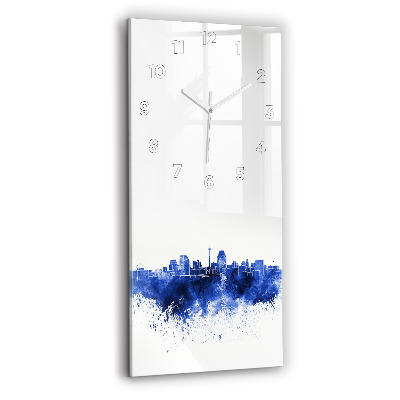 Horloge murale en verre rectangulaire Aquarelle de San Antonio