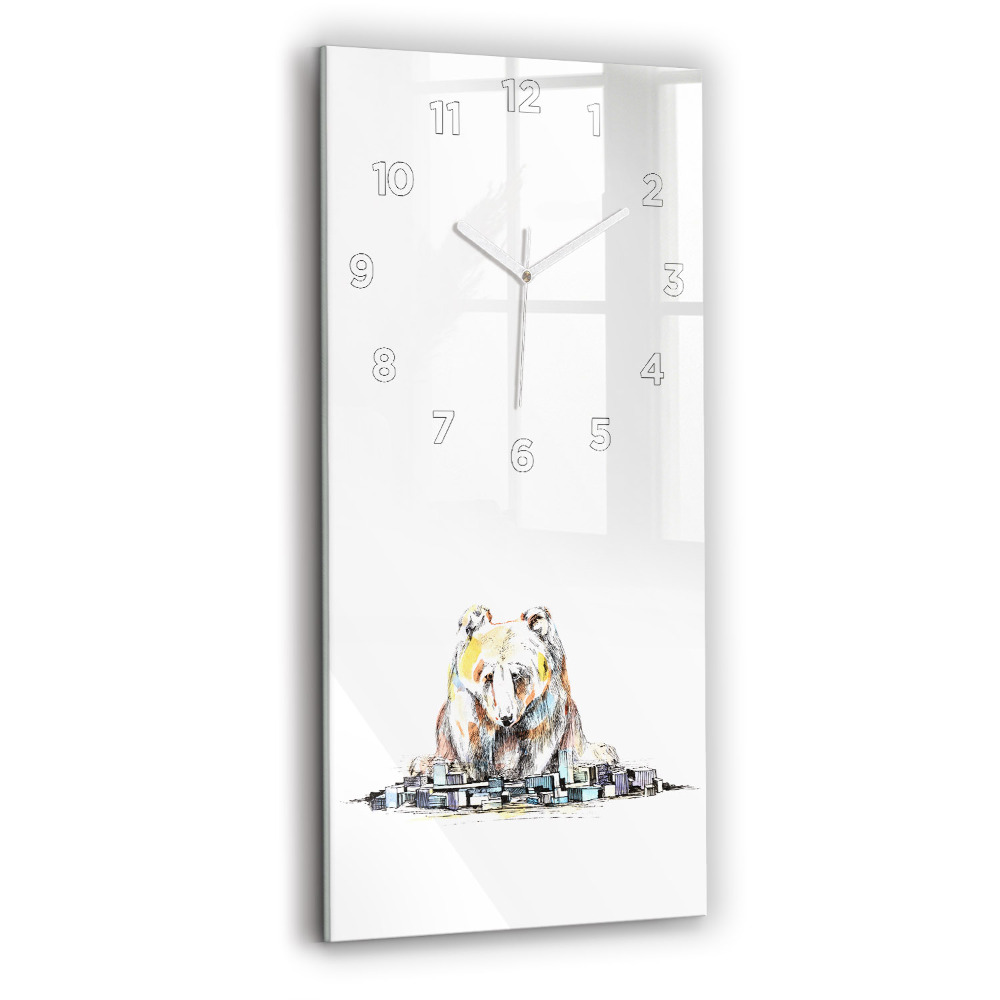 Horloge rectangulaire verticale Ville des ours abstraite