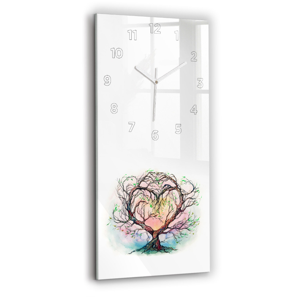 Horloge murale verticale Cœur d'arbre de la nature
