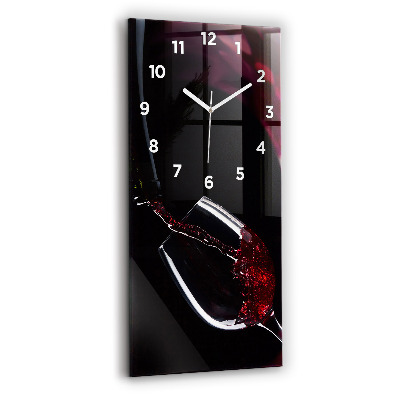 Horloge murale en verre rectangulaire Vin rouge