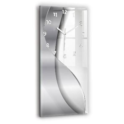 Horloge murale en verre rectangulaire Abstraction argentée