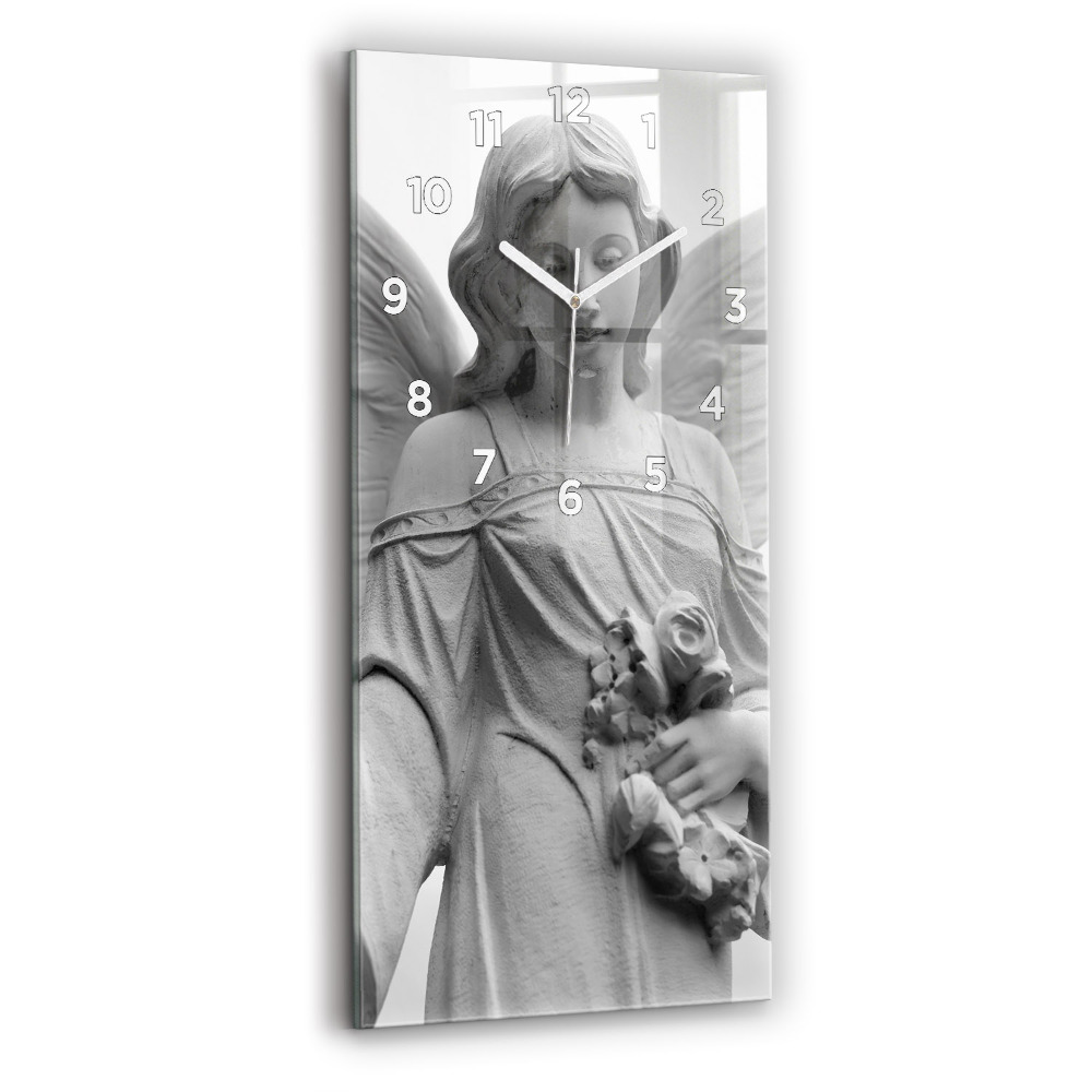 Horloge murale verticale Sculpture d'un vieil ange
