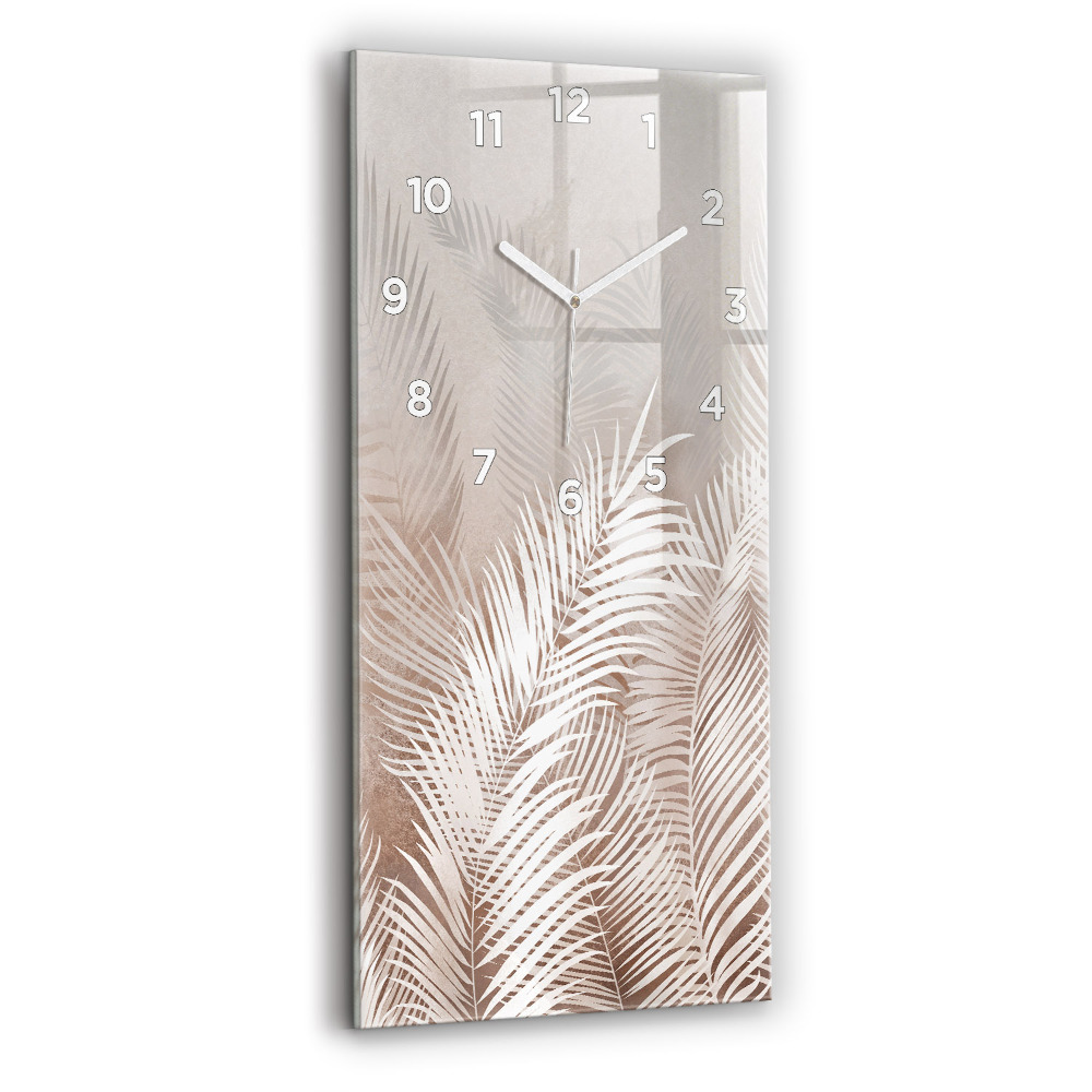 Horloge rectangulaire verticale Feuilles tropicales boho