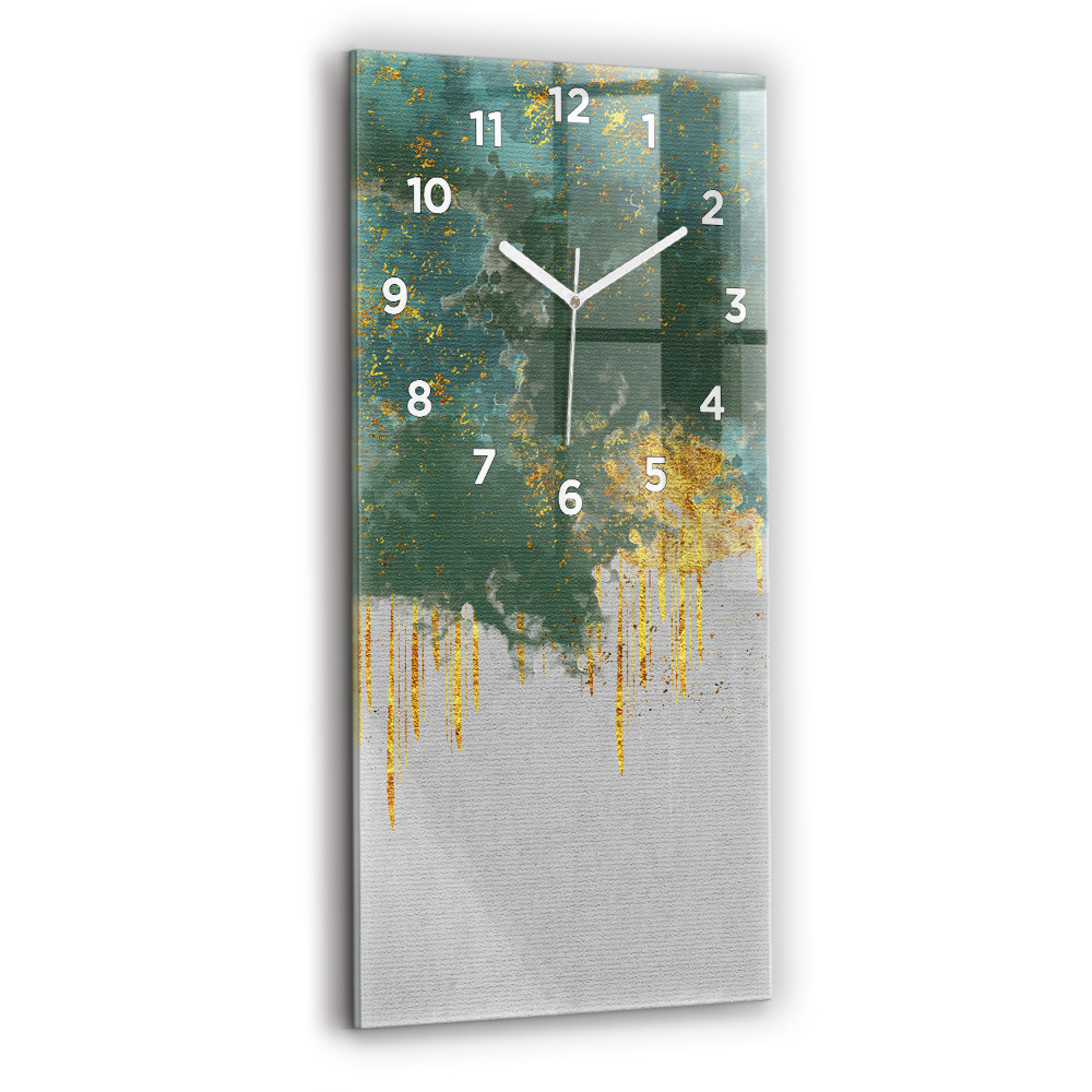 Horloge murale en verre rectangulaire Motif décoratif