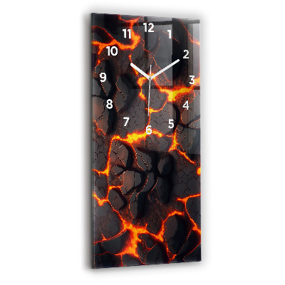 Horloge murale en verre rectangulaire Volcan de lave
