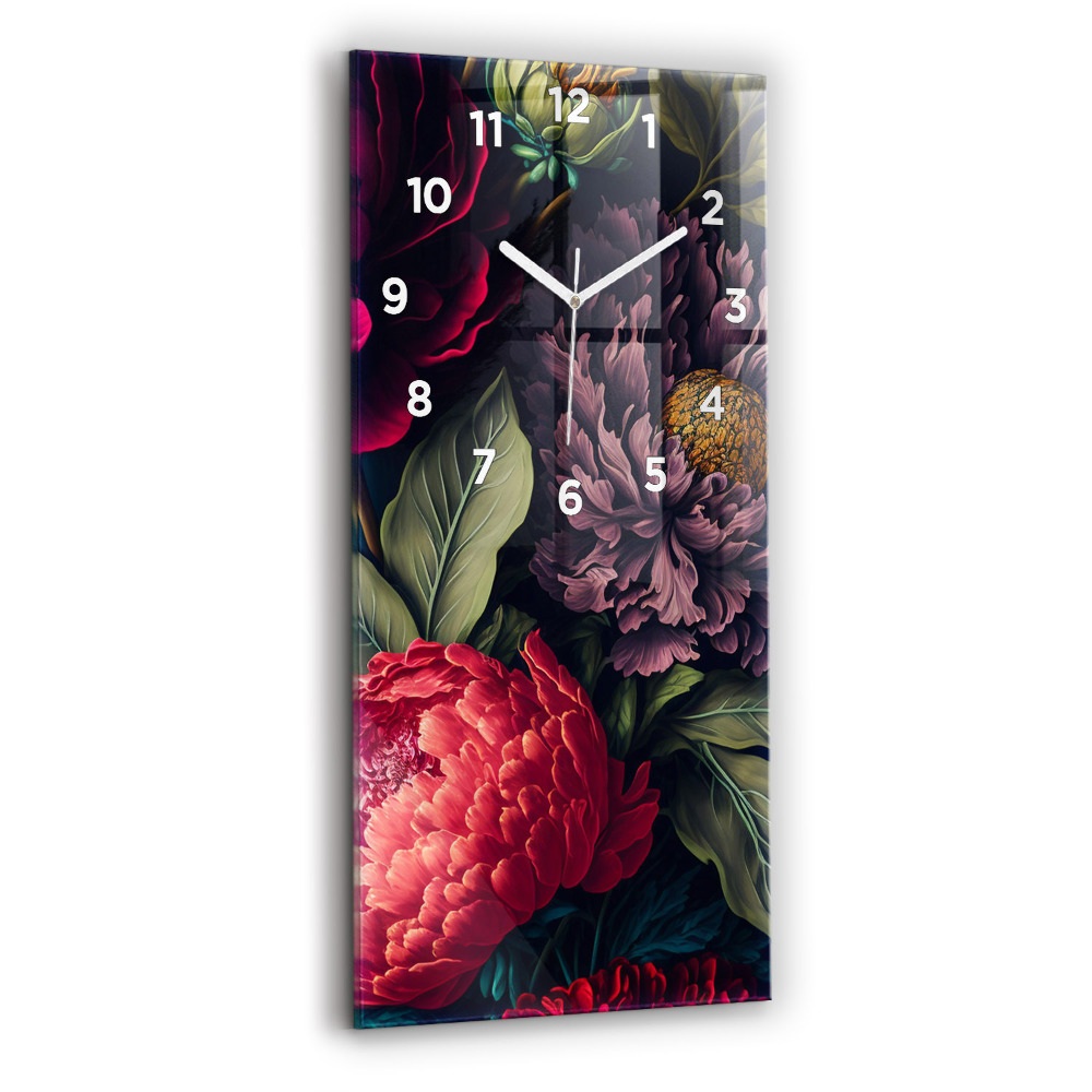 Horloge murale verticale Bouquet de fleurs vintage